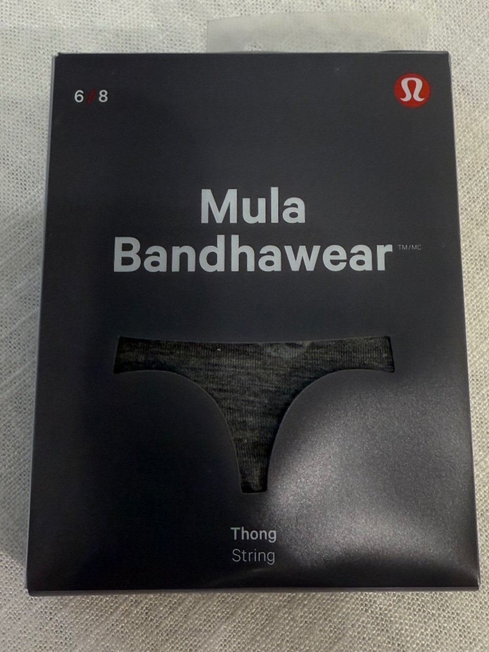 Brand New Lululemon "Mula Bandhawear" Gray Thong Underwear, Size Medium or 6/8